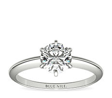 Classic Six-Prong Solitaire Engagement Ring in Platinum